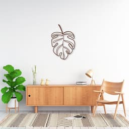 Quadro Escultura Folha Costela de Adão Wide 120x81 Marrom