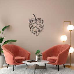 Quadro Escultura Folha Costela de Adão Wide 120x81 Preto