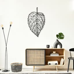 Quadro Escultura Folha Reticulada 100x58 Preto