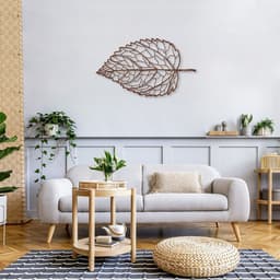 Quadro Escultura Folha Reticulada 120x70 Marrom