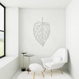 Quadro Escultura Folha Reticulada 80x46 Cinza