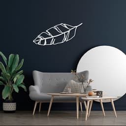 Quadro Escultura Folha Tropical 150x53 Branco