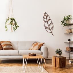 Quadro Escultura Folha Tropical 150x53 Marrom