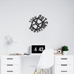 Quadro Escultura Frase Think Outside the Box 60x56 Preto