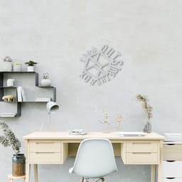 Quadro Escultura Frase Think Outside the Box 90x84 Cinza