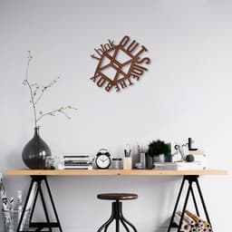 Quadro Escultura Frase Think Outside the Box 90x84 Marrom