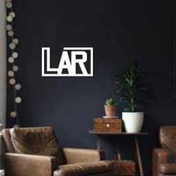 Quadro Escultura Palavra Lar 100x56 Branco