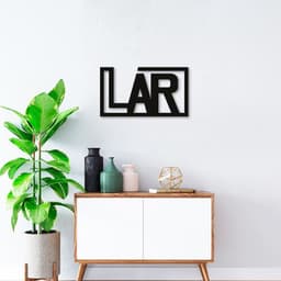 Quadro Escultura Palavra Lar 60x33 Preto