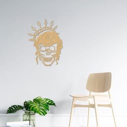 Quadro Escultura Rainha Caveira com Coroa 60x45 Areia