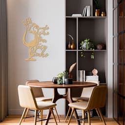 Quadro Escultura Taça de Vinho Frase 60x37 Areia