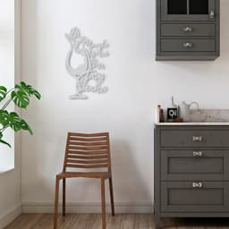 Quadro Escultura Taça de Vinho Frase 60x37 Cinza