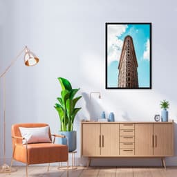 Quadro Flatiron Building New York 60x43 Caixa Preto