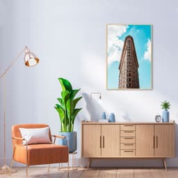 Quadro Flatiron Building New York 86x60 Filete Marfim