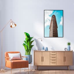 Quadro Flatiron Building New York 86x60 Filete Preto