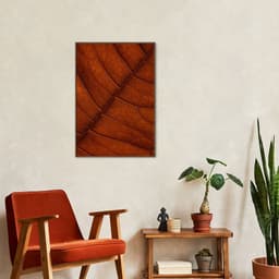 Quadro Folha Marrom Estrutura 60x43 Filete Marrom