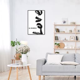 Quadro Frase All You Need is Love 60x43 Filete Preto