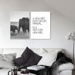 Quadro Frase Amor de Mãe 122x86 2-86x60 Filete Branco