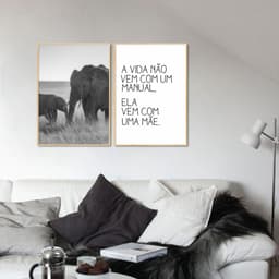 Quadro Frase Amor de Mãe 62x43 2-43x30 Filete Marfim