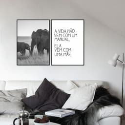 Quadro Frase Amor de Mãe 62x43 2-43x30 Filete Preto