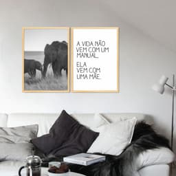 Quadro Frase Amor de Mãe 88x60 2-60x43 Caixa Marfim