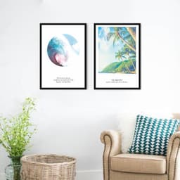 Quadro Frase Diver Mar e Praia 62x43 2-43x30 Caixa Preto