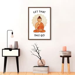 Quadro Frase Divertida Meditação 100x70 Caixa Marrom