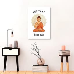 Quadro Frase Divertida Meditação 43x30 Sem Moldura