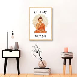 Quadro Frase Divertida Meditação 86x60 Caixa Marfim