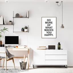 Quadro Frase Do More 86x60 Filete Marrom