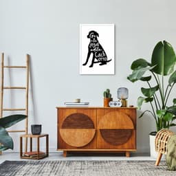 Quadro Frase Gente legal adota Cachorro 100x70 Caixa Branco