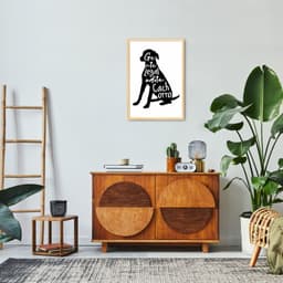 Quadro Frase Gente legal adota Cachorro 100x70 Caixa Marfim