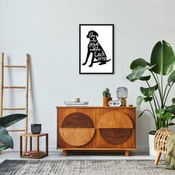 Quadro Frase Gente legal adota Cachorro 100x70 Caixa Preto