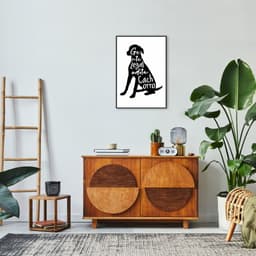 Quadro Frase Gente legal adota Cachorro 100x70 Filete Preto