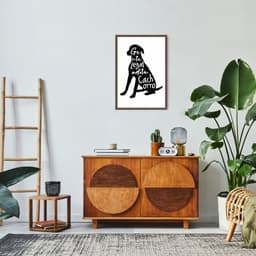 Quadro Frase Gente legal adota Cachorro 60x43 Caixa Marrom