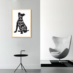 Quadro Frase Gente legal tem Cachorro 43x30 Caixa Marfim