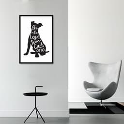 Quadro Frase Gente legal tem Cachorro 60x43 Caixa Preto