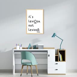 Quadro Frase Hermione It's LeviOsa 60x43 Caixa Marfim