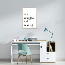 Quadro Frase Hermione It's LeviOsa 60x43 Filete Marfim