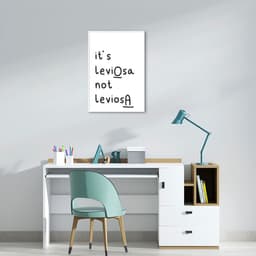 Quadro Frase Hermione It's LeviOsa 86x60 Filete Branco