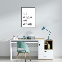 Quadro Frase Hermione It's LeviOsa 86x60 Filete Preto