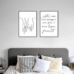 Quadro Frase Meu Lugar Favorito 142x100 2-100x70 Filete Preto