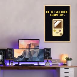 Quadro Gameboy Old School Gamer 60x43 Caixa Marfim