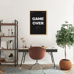 Quadro Gamer Game Over Menu 86x60 Caixa Marfim