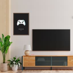 Quadro Gamer Glitch Controleuttons 60x43 Caixa Marrom