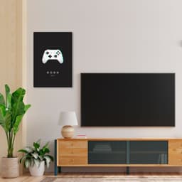 Quadro Gamer Glitch Controleuttons 86x60 Filete Preto