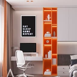 Quadro Gamer Glitch Eat Sleep 100x70 Caixa Branco