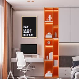 Quadro Gamer Glitch Eat Sleep 100x70 Caixa Marfim