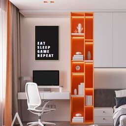 Quadro Gamer Glitch Eat Sleep 100x70 Filete Marfim