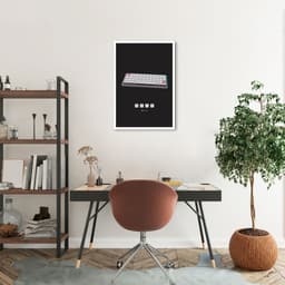 Quadro Gamer Glitch Teclado W A S D 100x70 Caixa Branco