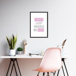 Quadro Girls just wanna be CEO 43x30 Caixa Preto